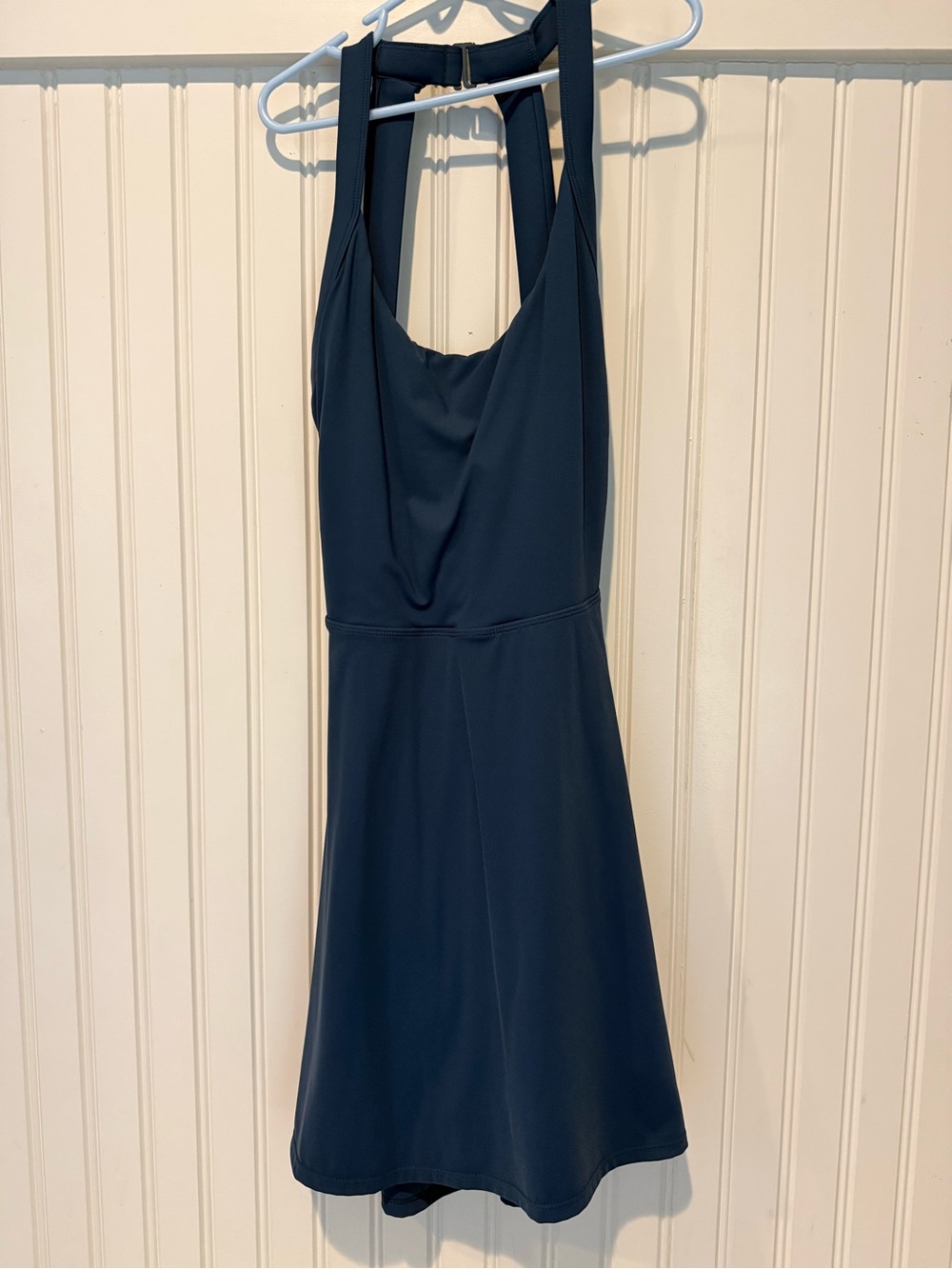 Backless Dark Slate Blue Athletic Dress